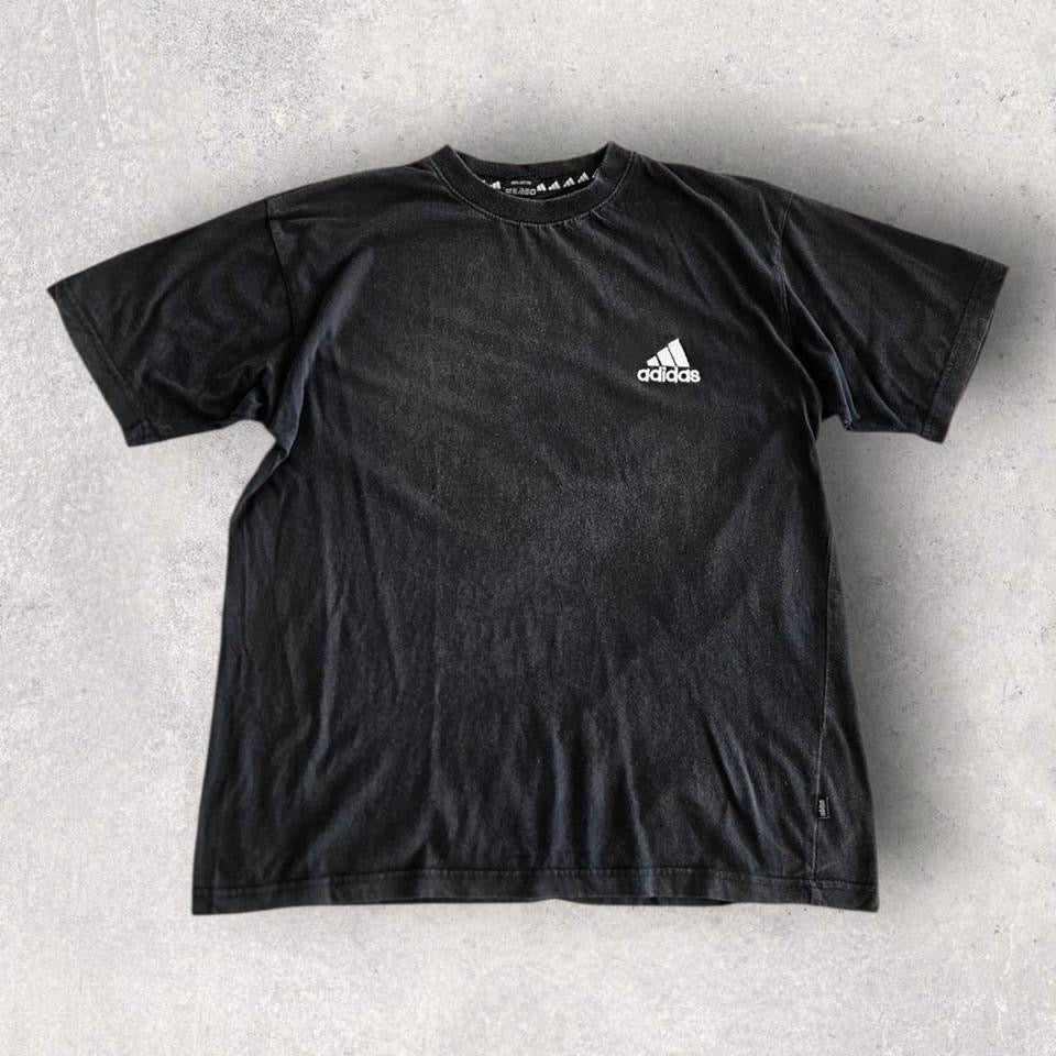 Vintage Adidas Black Logo T-shirt - M Lizard Vintage Clothes 85.00 NIS Vintage Adidas Black Logo T-shirt - M T-Shirts