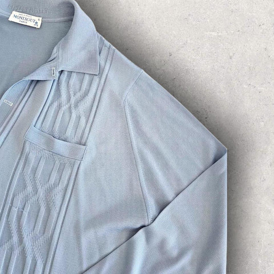 Vintage Montagut Blue Polo Shirt - L Lizard Vintage Clothes 65.00 NIS Vintage Montagut Blue Polo Shirt - L Polos