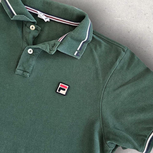 Fila Tennis Green Polo - M Lizard Vintage Clothes 75.00 NIS Fila Tennis Green Polo - M Polos