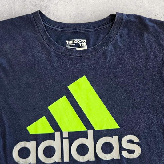 Adidas Navy Logo T-shirt - L Adidas Navy Logo T-shirt - L Lizard Vintage Clothes 70.00 NIS T-Shirts