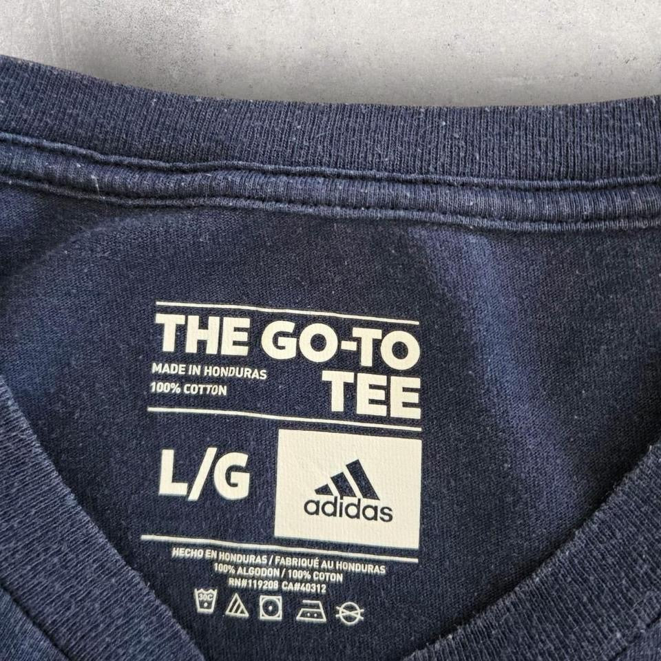 Adidas Navy Logo T-shirt - L Adidas Navy Logo T-shirt - L Lizard Vintage Clothes 70.00 NIS T-Shirts
