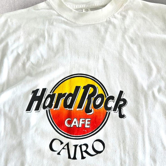 Hard Rock Cade Cairo White Tshirt מזוייף - M Hard Rock Cade Cairo White Tshirt מזוייף - M T-Shirts Lizard Vintage Clothes