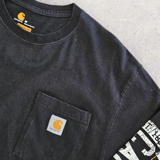 Carhartt Black Pocket Long Sleeve T-shirt - L 150.00 NIS Carhartt Black Pocket Long Sleeve T-shirt - L Lizard Vintage Clothes T-Shirts