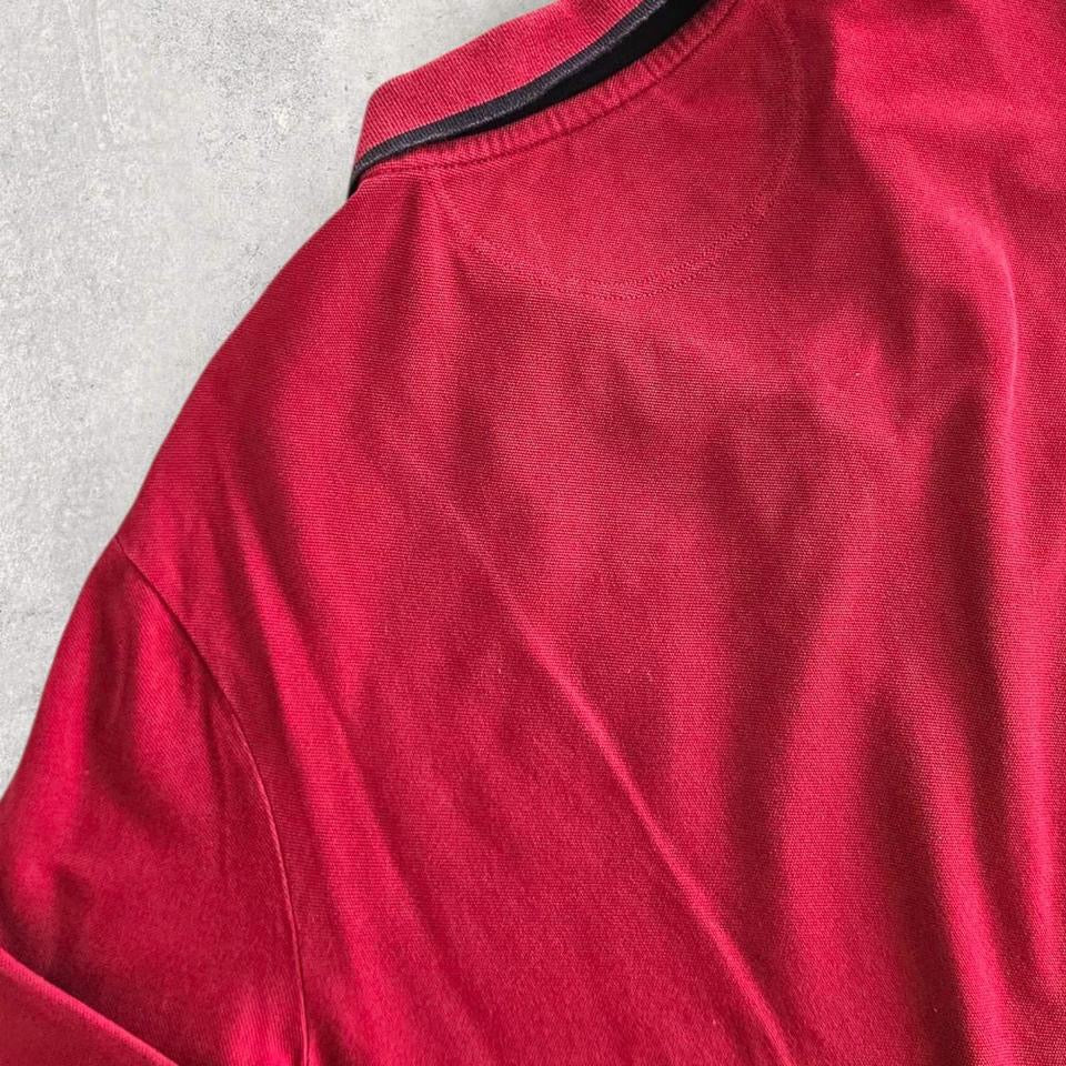 Vintage Champion Red Long Sleeve Polo - M 150.00 NIS Vintage Champion Red Long Sleeve Polo - M Lizard Vintage Clothes Polos