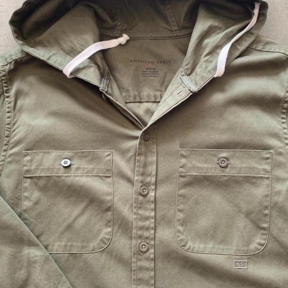 American eagle green hoodie shirt - M חולצת הודי ירוקה אמריקן איגל מידה M