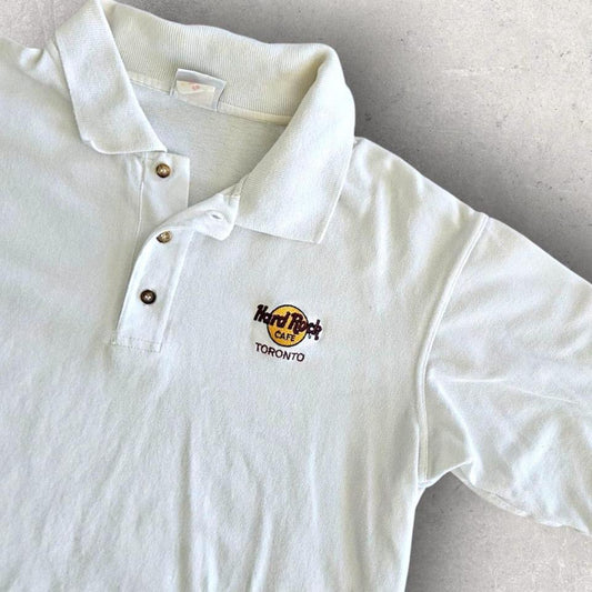 Hard Tock Cafe White Polo Tee - LHard RockHard Tock Cafe White Polo Tee - L