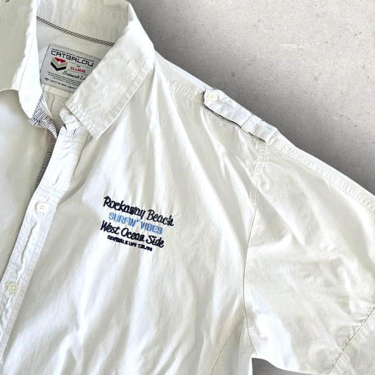 Fits Man’s L - BoxyChest - 64cmLength - 74cmHas a small stain dot on the front 9/10 overall condition