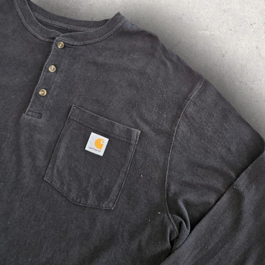 Carhartt Black Long Sleeve T-shirt - XXLT-ShirtsLizard Vintage Clothes