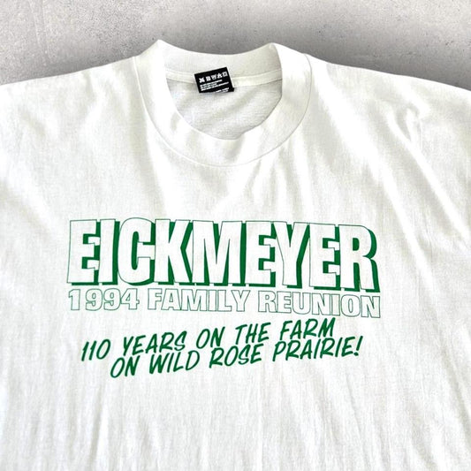 Vintage Single Stitch White T-shirt XL חולצת סינגל סטיץ וינטאג לבנה במידה XL