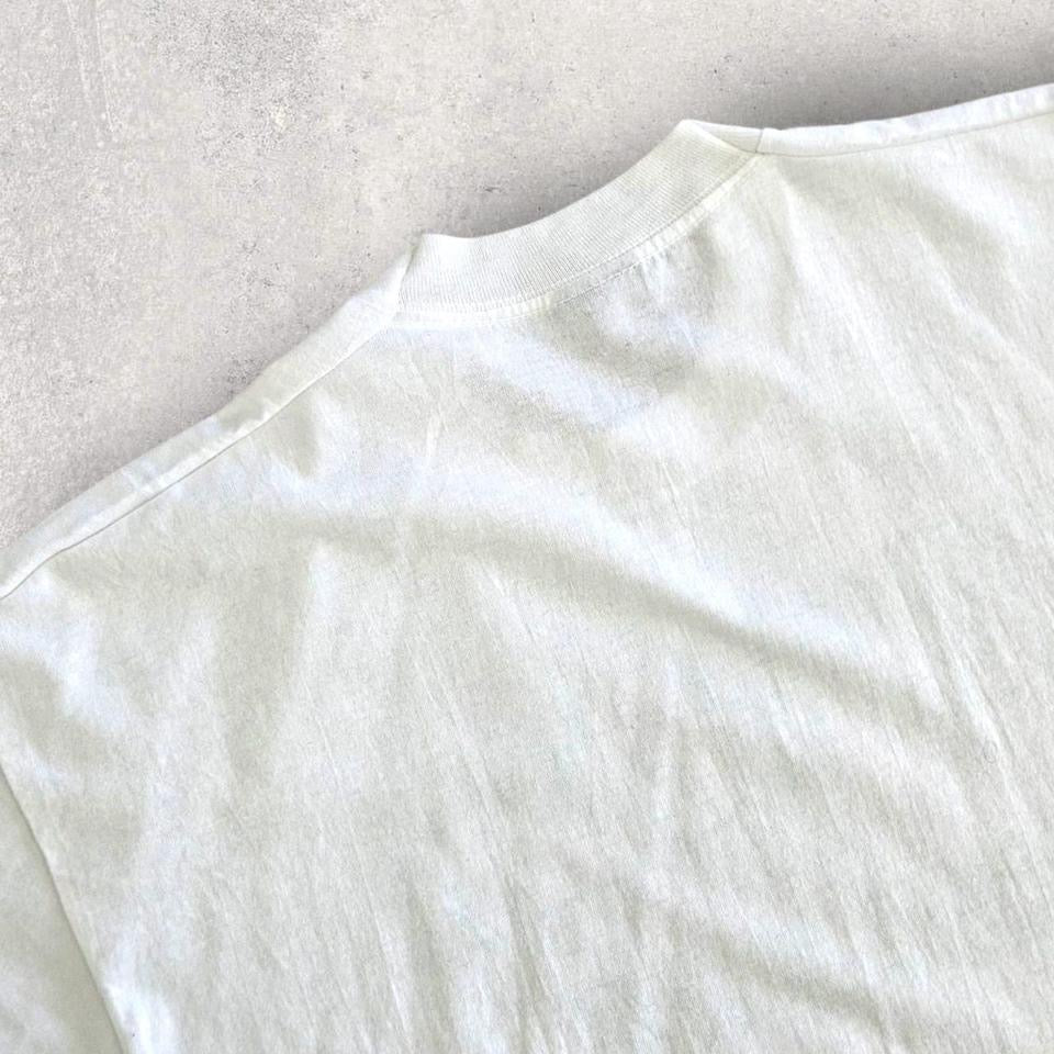 Vintage Single Stitch White T-shirt XL חולצת סינגל סטיץ וינטאג לבנה במידה XL