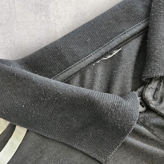 Vintage Adidas Black Polo Tee חולצת אדידס וינטג׳ שחורה מידה L
