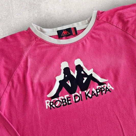 Vintage Kappa Pink Long Sleeve Tee - M, חולצת שרוול ארוך ורודה קאפה