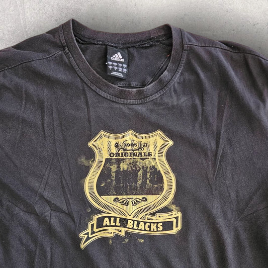 Adidad Black Logo Tshirt - XL חולצת טי שחורה אדידס יד שנייה וינטג'