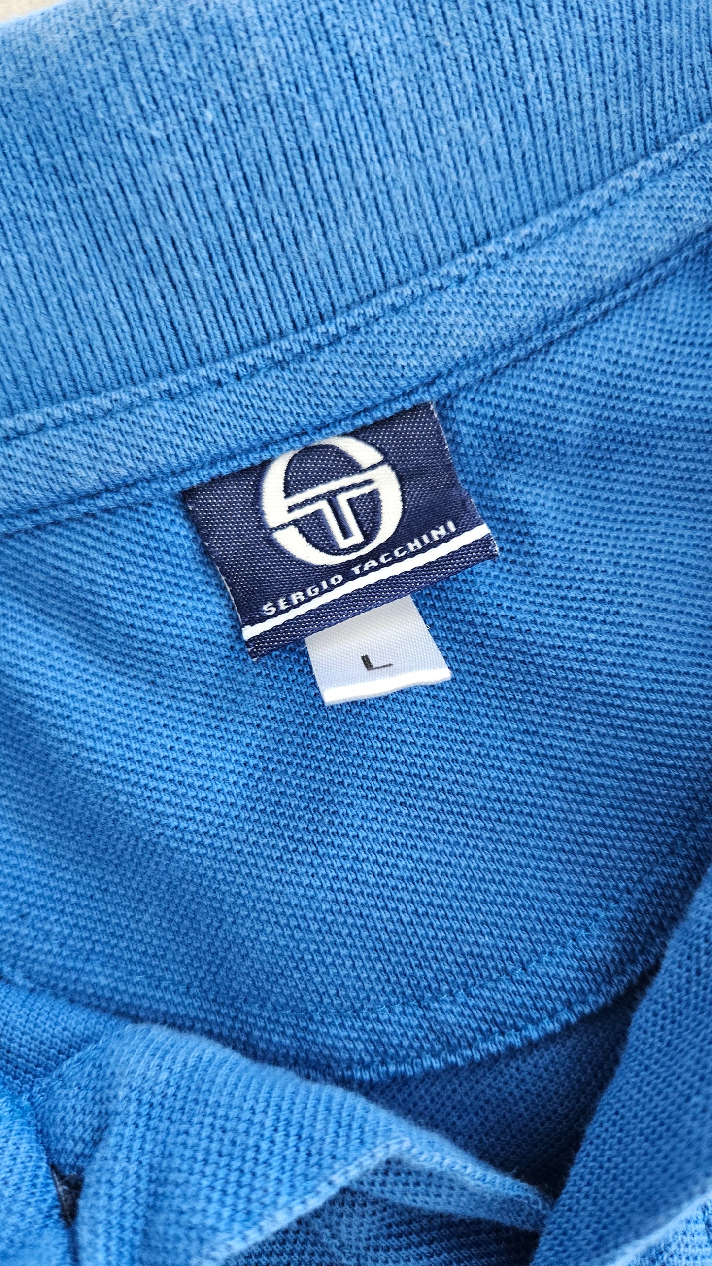 Sergio tachinni Blue Long Sleeve Polo - S חולצת פולו כחולה עם שרוולים ארוכים של סרג’יו טאצ’יני, מידה S