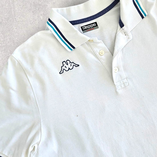 Kappa White Polo Tee - L, חולצת פולו לבנה קאפה