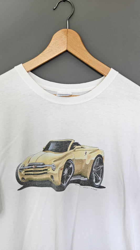 Hanes White Graphic Tshirt - XL חולצת טי גרפית לבנה האיינס וינטג' יד שנייה