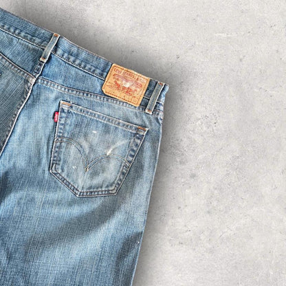 Levi’s 514 Navy Short Jeans – W36 ג’ינס קצר וינטאג’ כחול כהה
