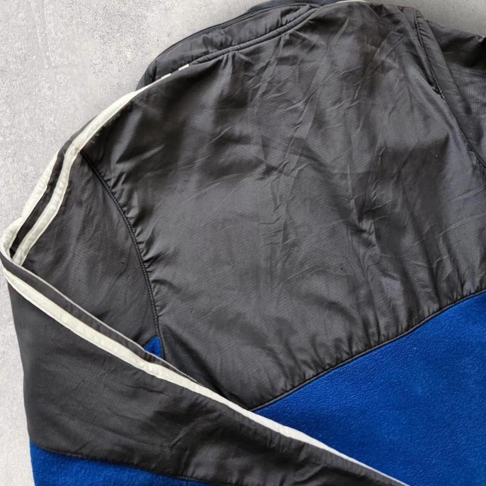 Adidas Fleece Jacket Large, size L, fleece with hoodie and chest pocket, navy color, excellent condition