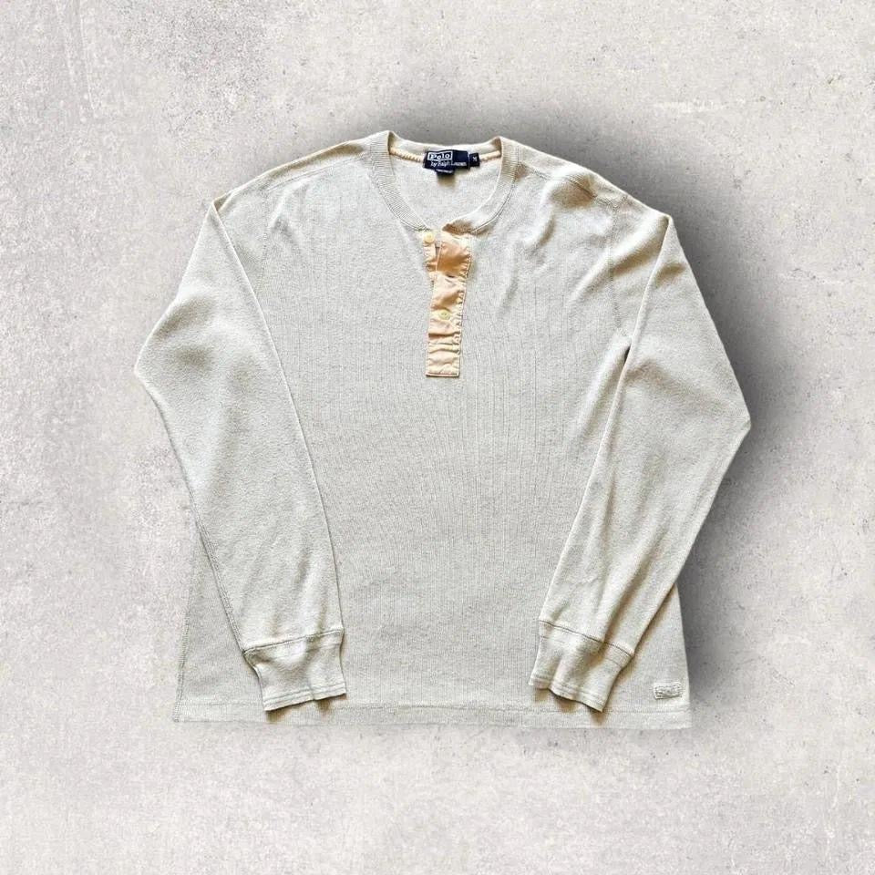 Y2K Polo Ralph Lauren Buttons Sweater - M, סוודר וינטג' פולו ראלף לורן 
