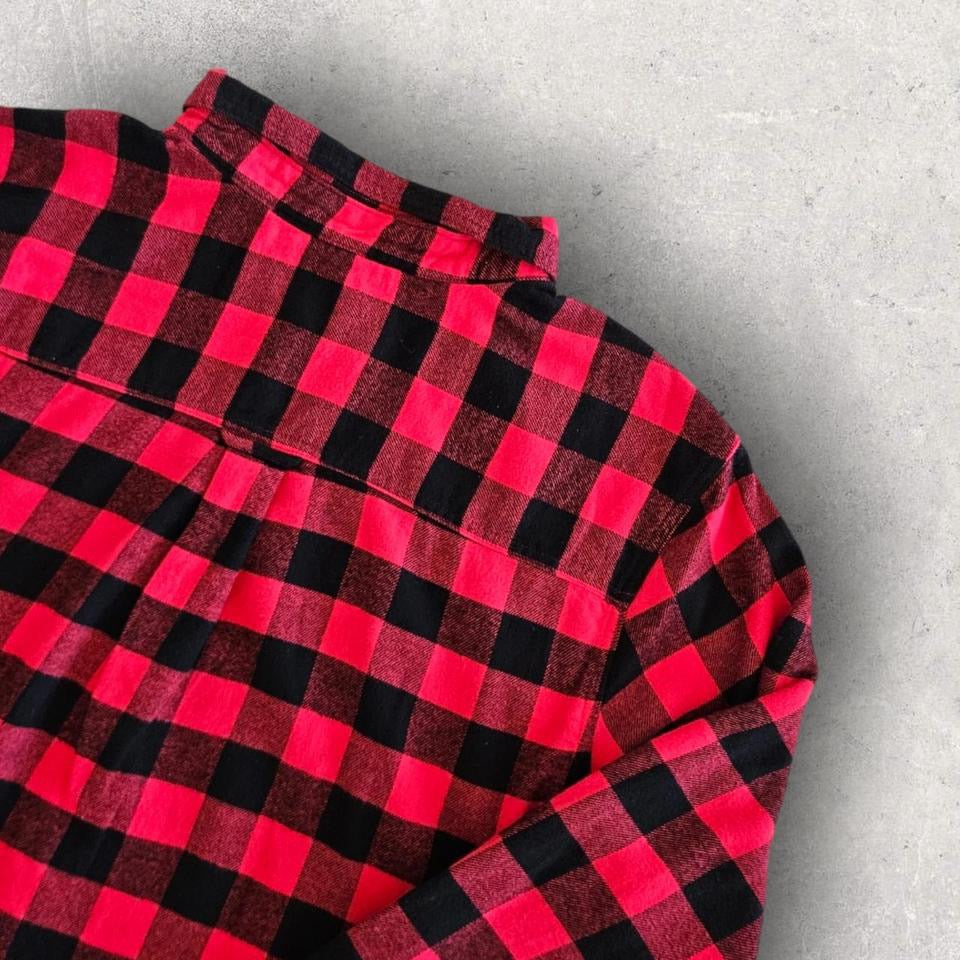 Wool rich Flannel Polo Shirt - XL חולצת פולו פלאנל צמר מידה XL