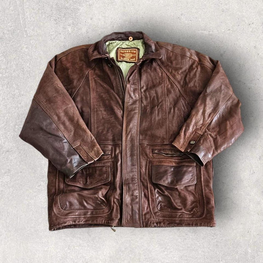 Vintage Redskins brown leather jacket xlarge with light vintage fade