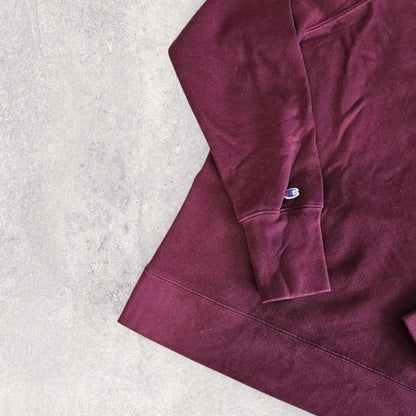 Champion burgundy logo hoodie, size S/M