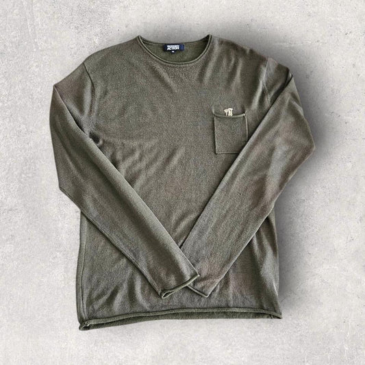 Trussardi dark green long sleeve tee L slim fit vintage streetwear