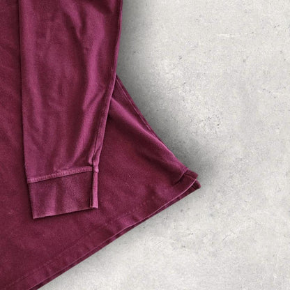 Calvin Klein Burgandy Long Sleeve Polo - XL חולצת פולו בורדו ארוכת שרוול מידה XL לגבר
