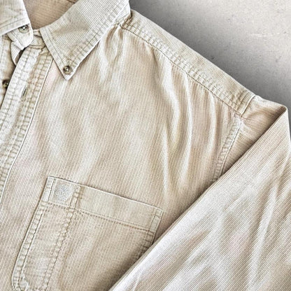 Timberland Corduroy Cream Polo Shirt - XL חולצת פולו קורדרוי טימברלנד בצבע קרם מידה XL