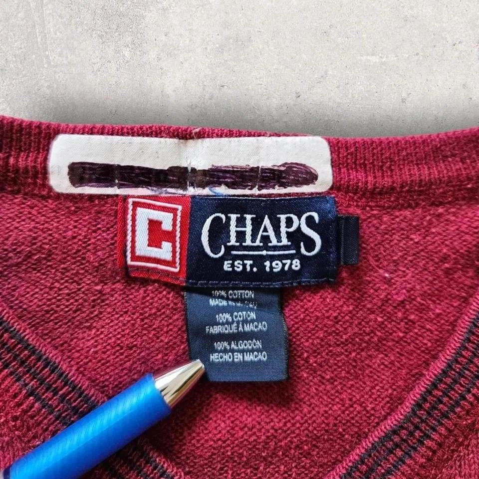 Chaps V-Neck Light Sweater - M, סוודר קל עם צווארון V