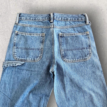 Old navy carpenters blue jeans vintage workwear denim streetwear 29x34         
