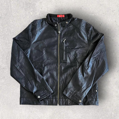 Puma black leather jacket XLarge vintage streetwear