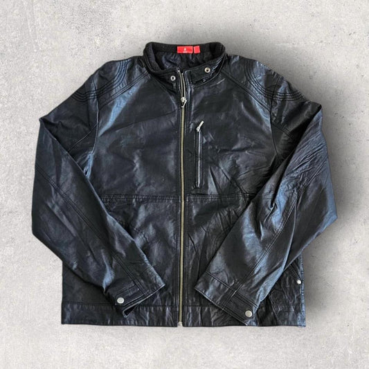 Puma black leather jacket XLarge vintage streetwear