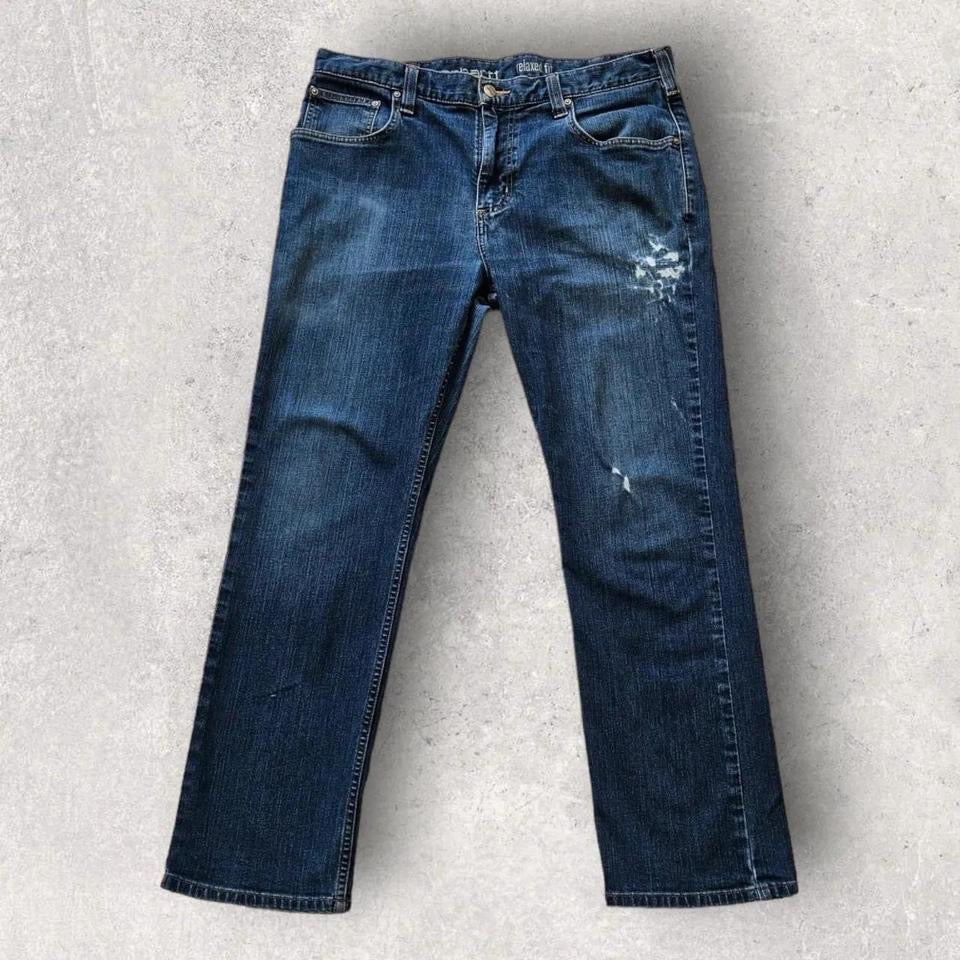 Carhartt Navy Jeans - 36x30, Waist 92cm, Length 103cm, relaxed fit, 8.5/10 Condition.