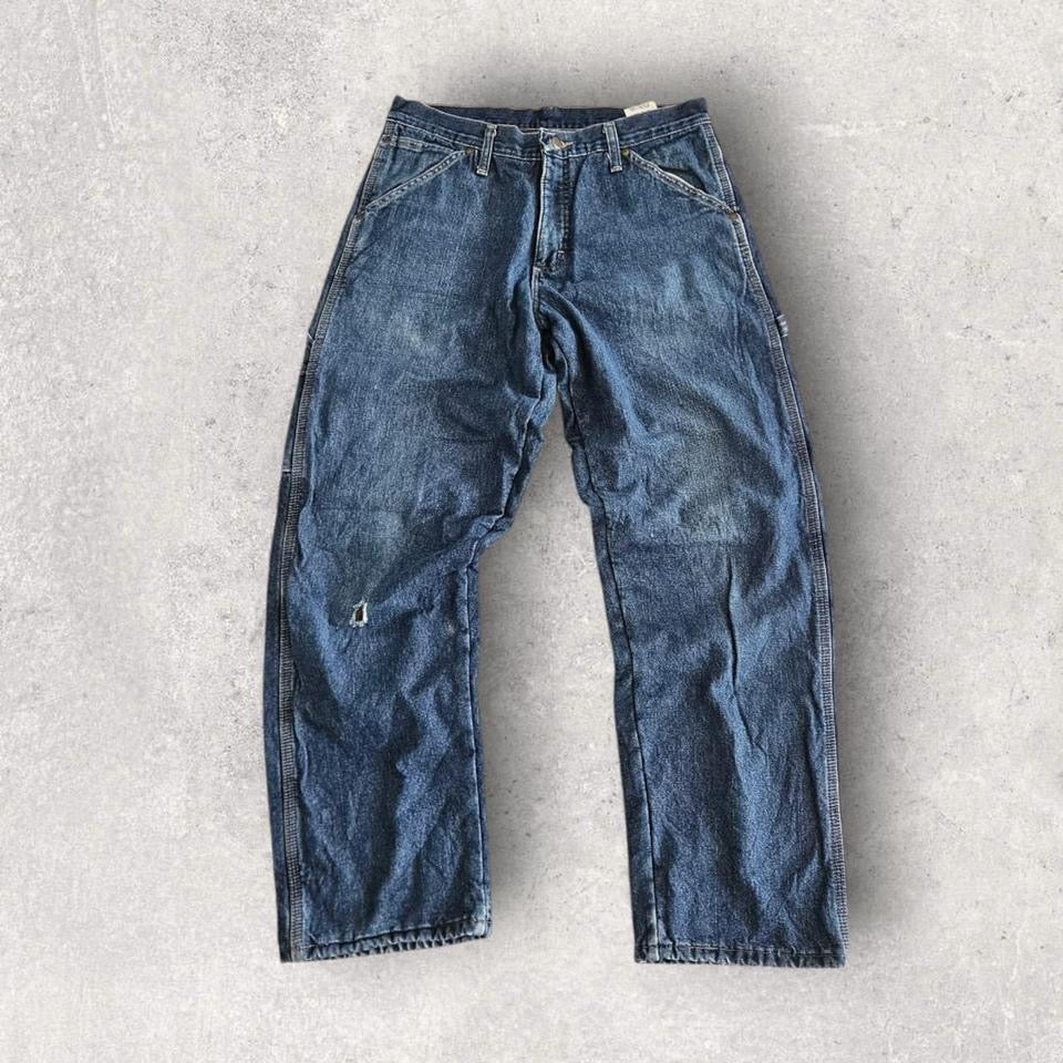 Wrangler Navy Thick Jeans – 30x32 עם חור ודעיכה קלה