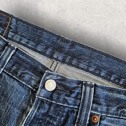 Levi’s 501 Navy Jeans - W34 במצב טוב עם כתמי צבע קלים