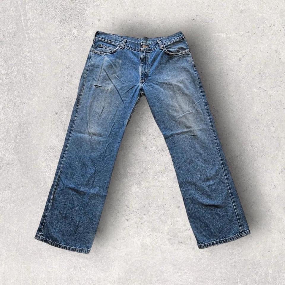 Carhartt Blue Jeans 36x32 vintage denim with loose straight fit and light front fades