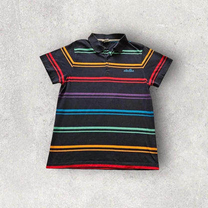 Ellesse stripes polo Tee - M, חולצת פולו רב צבעים של Ellesse