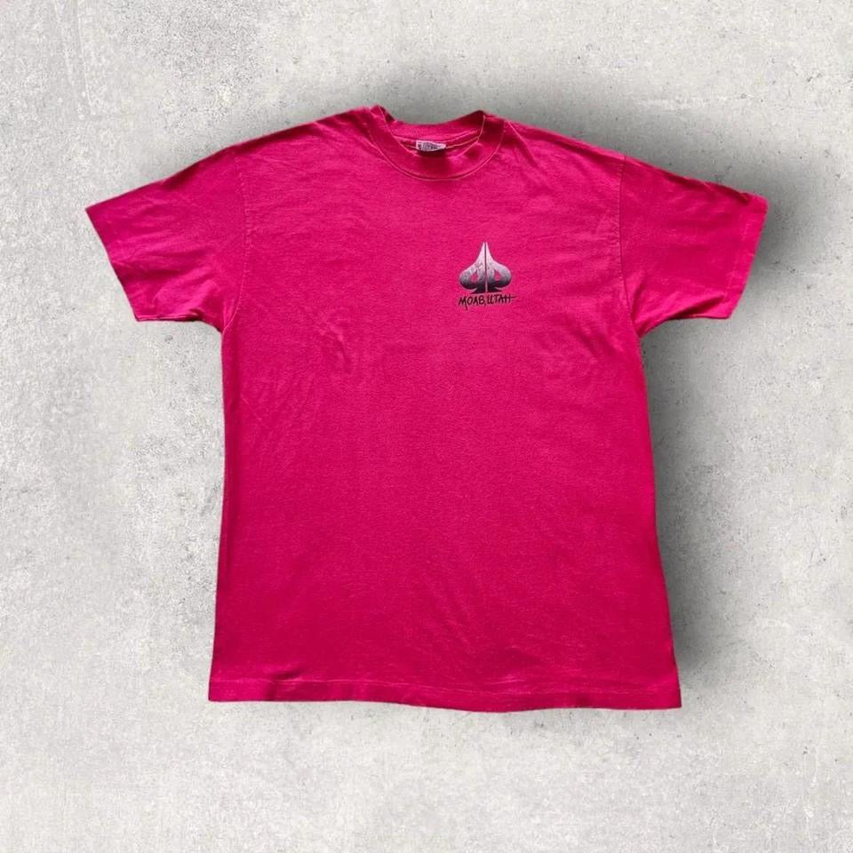 Vintage Pink Single Stitch Tee - XLarge חולצת טי וינטג׳ ורודה בתפר יחיד, מידה XL, מצב 9.5/10