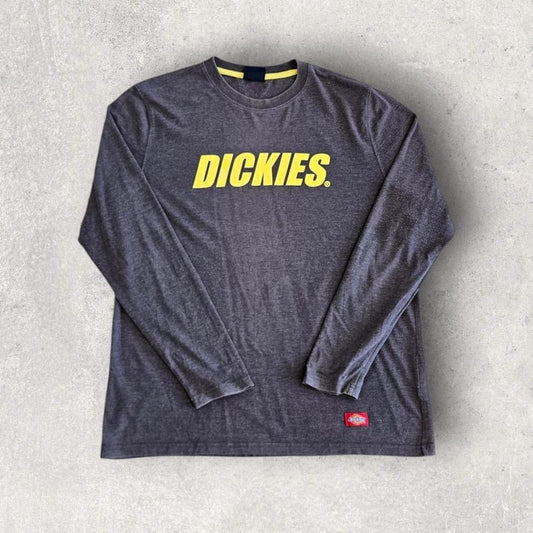 Dickies Yellow logo Long Sleeve Tee - L חולצה ארוכה של דיקיז עם לוגו צהוב, מידה L לגבר