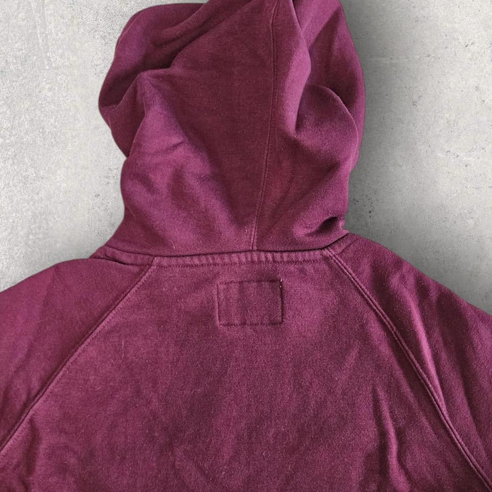 Champion burgundy logo hoodie, size S/M