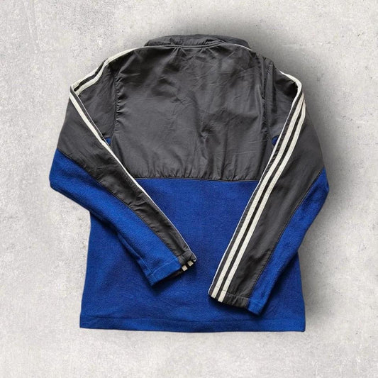 Adidas Fleece Jacket Large, size L, fleece with hoodie and chest pocket, navy color, excellent condition