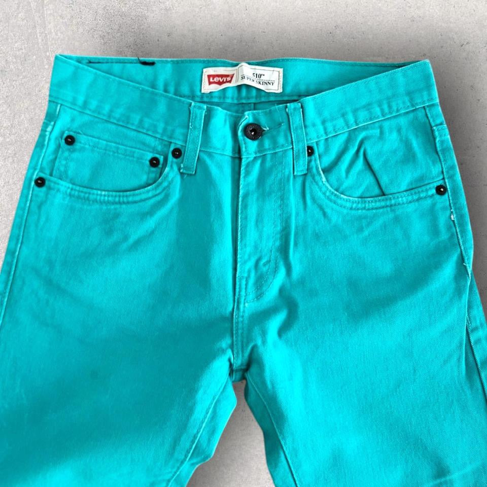 Levi’s 510 Green Jeans - Skinny - 28x28 ג'ינס ירוק בגזרה צמודה