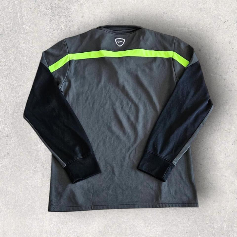 Nike Dri-fit Grey Long Sleeve Polo - L חולצת פולו אפורה של נייקי מידה L לגבר