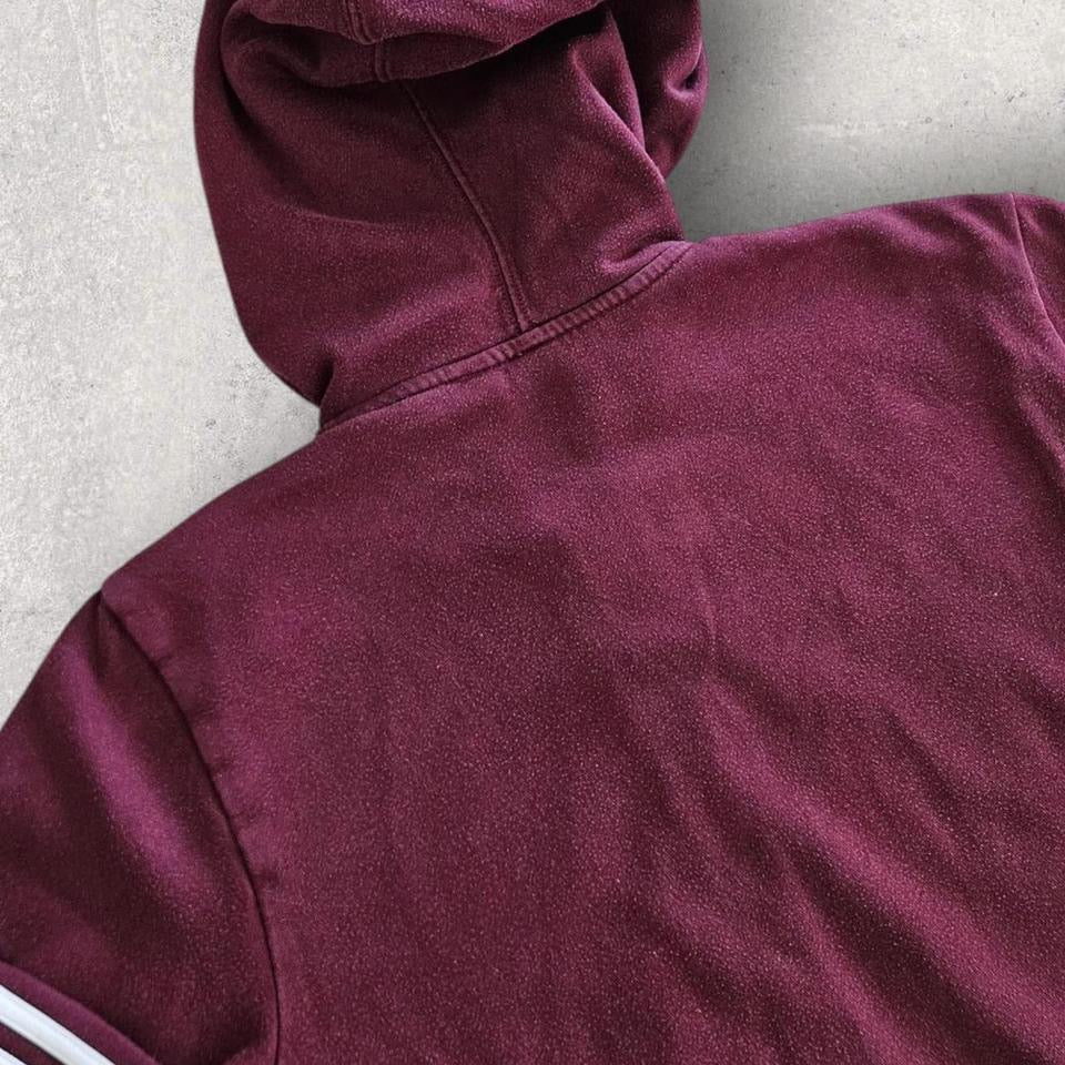Adidas Burgandy Zipper Hoodie S,
