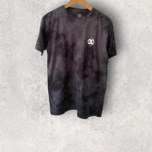 DC tie dye T-shirt - Medium חולצת טאי דאי שחור-אפור מידה M 