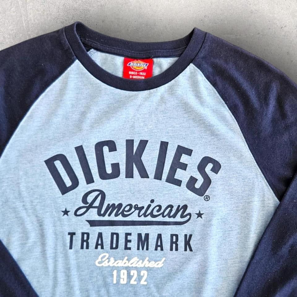 Dickies Blue/Navy Long Sleeve Tee - Small, חולצת שרוול ארוך כחולה/נייבי לגבר מידה S