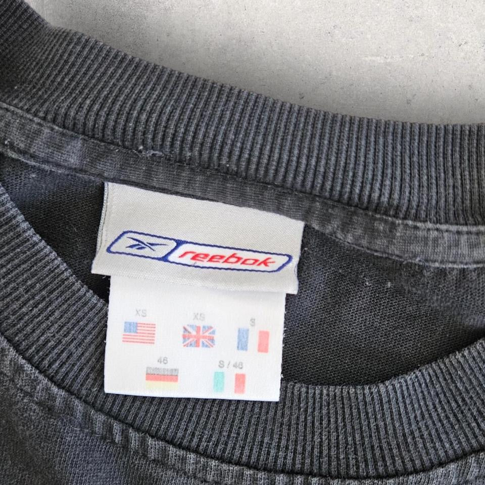 Reebok Black Logo Long Sleeve Tee - Small חולצת ריבוק שחורה שרוול ארוך, מידה S