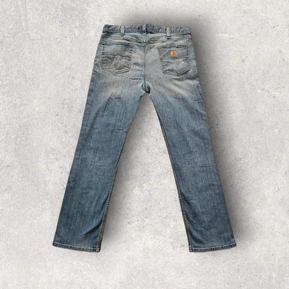 Carhartt Blue Jeans 36x32 vintage denim with relaxed fit and distressed look