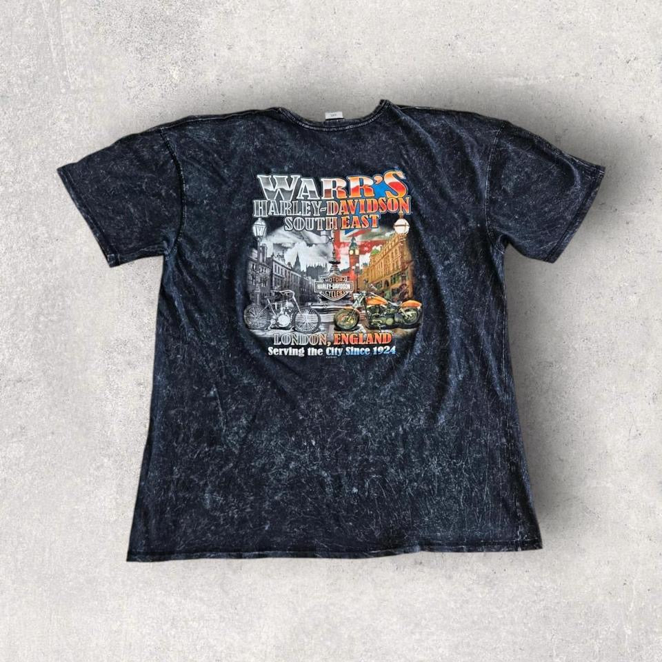 Harley Davidson Black Fade skull - 2XL, חולצה לגבר מידה XXL, שחורה עם הדפס גולגולת